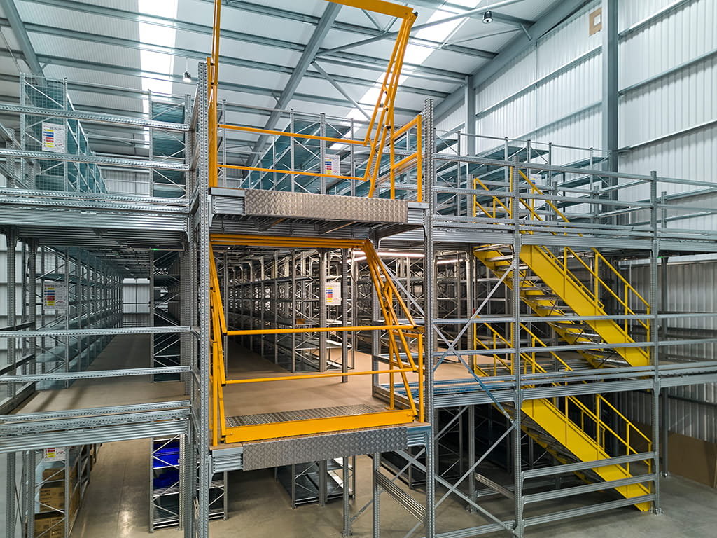 3 tier warehouse shelving installation in nottingham