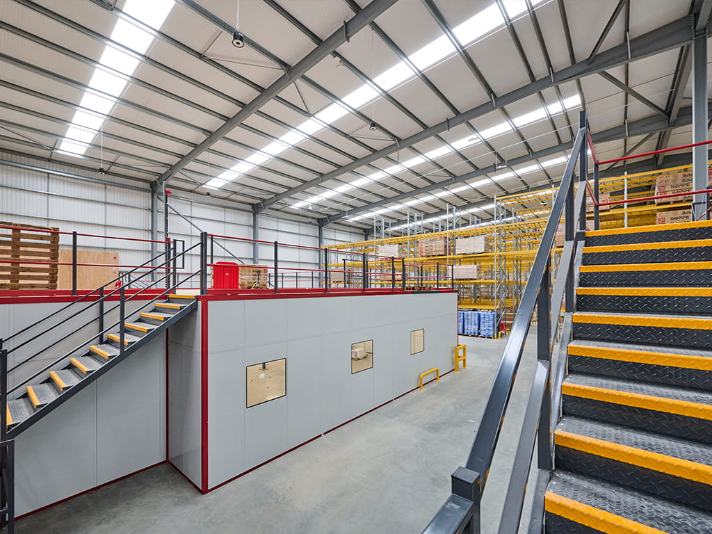 two mezzanine floor installations in Nottingham
